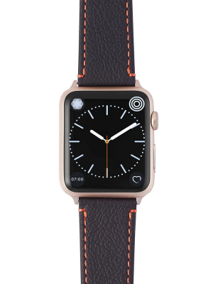 Happy Straps | Aquarium Collection Anthrazit Orange - Apple Watch Leather Strap